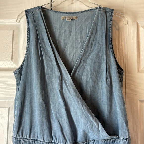 Allsaints Penny Playsuit Denim Color Surplice V-neck Romper size 6 - Picture 11 of 16